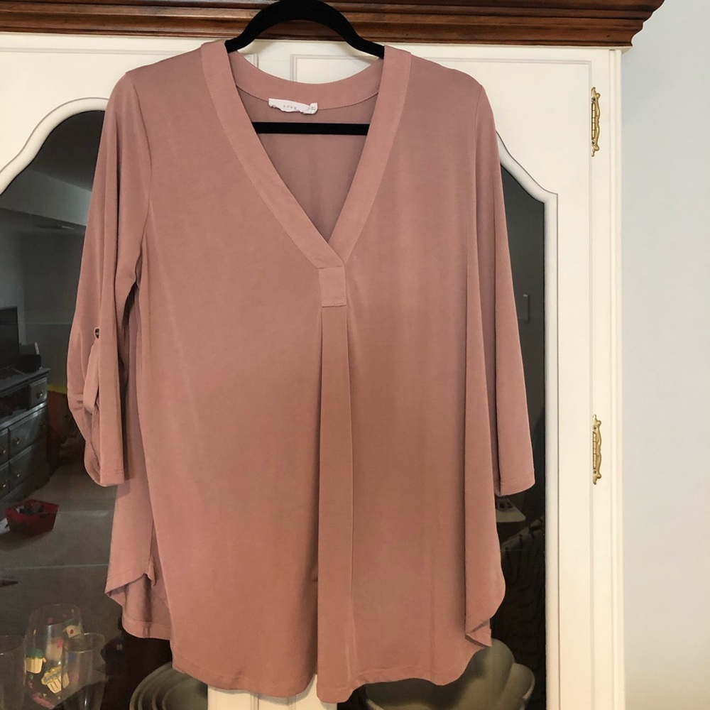 Lush dusty rose 3/4 length sleeve top